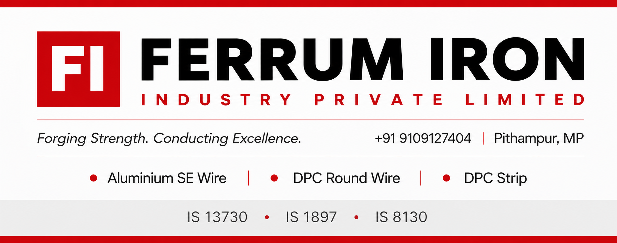 Ferrum Iron & Industry Pvt. Ltd. company board at factory entrance, Pithampur Industrial Area